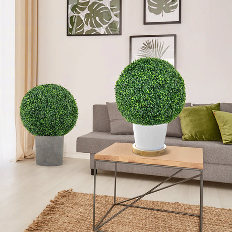 2 Pieces 39CM/50CM Artificial Decorative Plant Milan Grass Ball-M