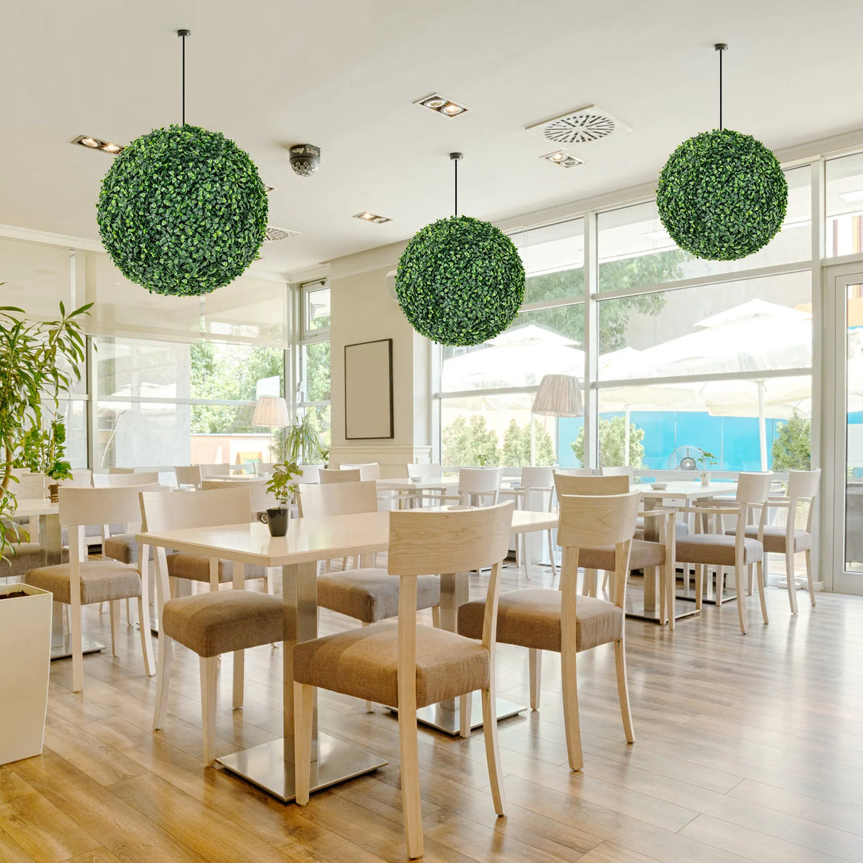 2 Pieces 39CM/50CM Artificial Decorative Plant Milan Grass Ball-S