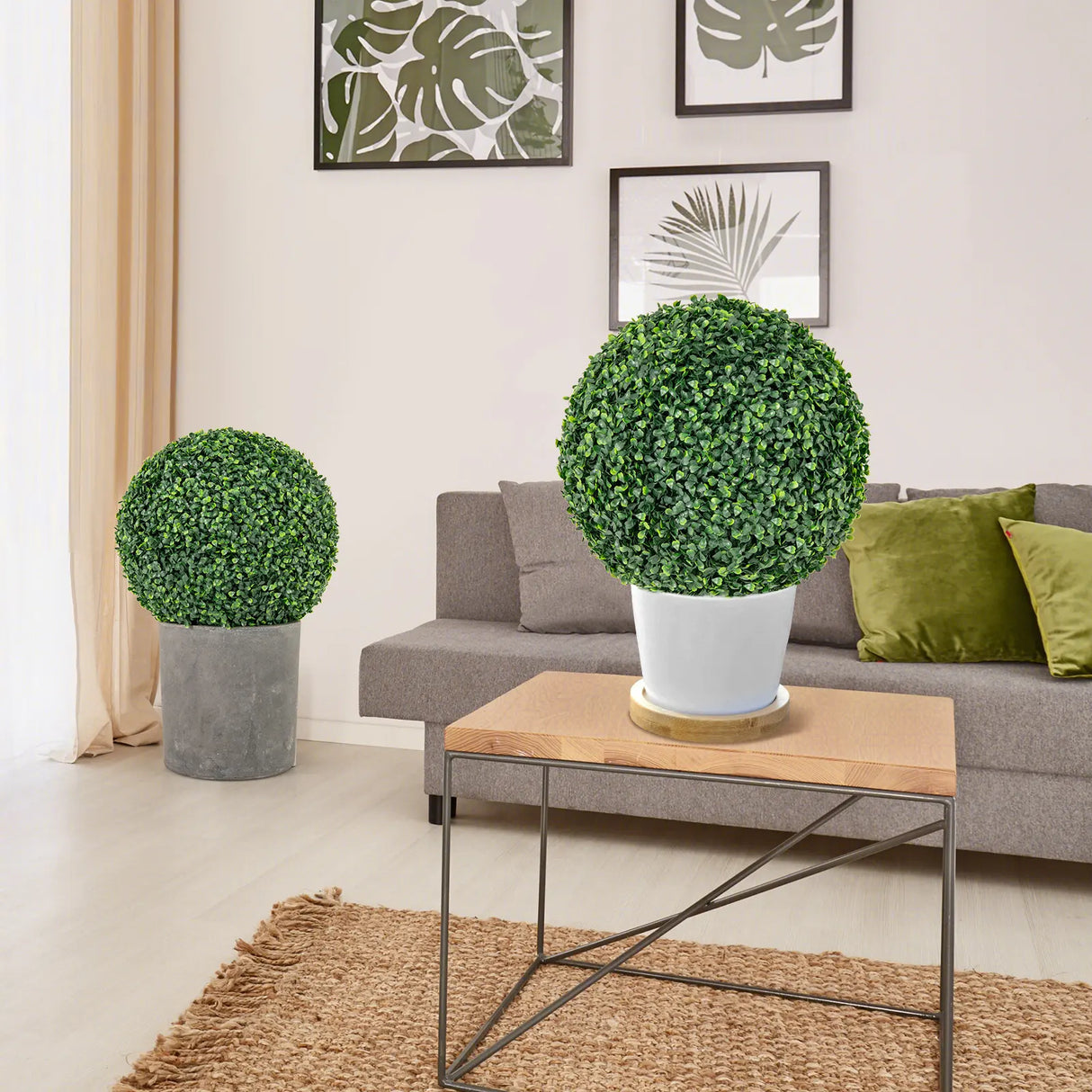2 Pieces 39CM/50CM Artificial Decorative Plant Milan Grass Ball-S