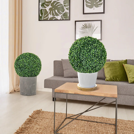 2 Pieces 39CM/50CM Artificial Decorative Plant Milan Grass Ball-S
