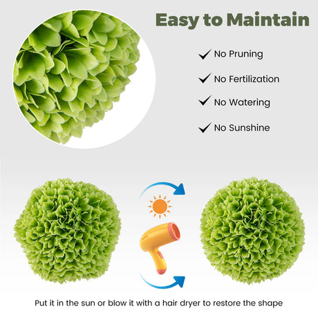 2 Pieces 28 CM Artificial Plant Topiary Balls-Green