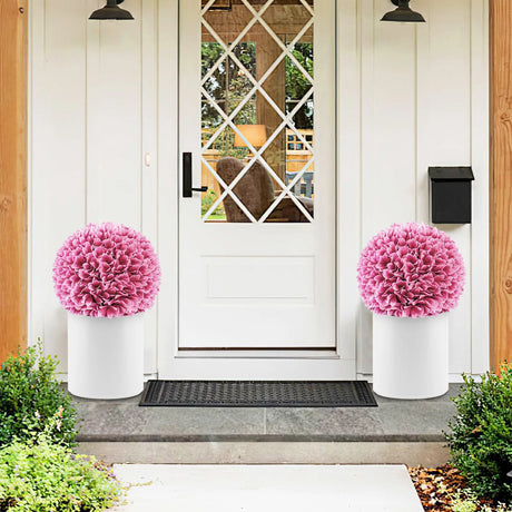2 Pieces 28 CM Artificial Plant Topiary Balls-Pink