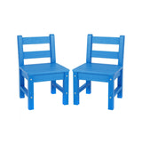 2 Pieces Kids Learning Chair set with Backrest-Blue
