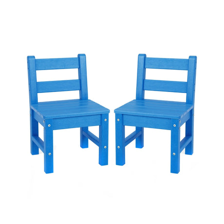 2 Pieces Kids Learning Chair set with Backrest-Blue