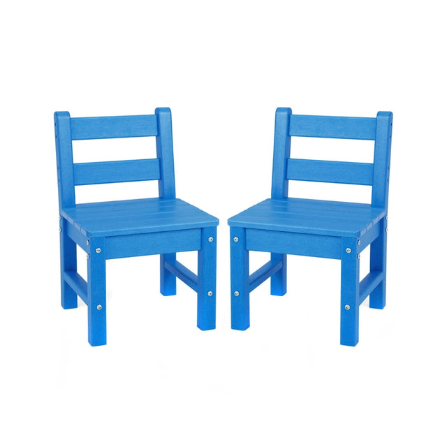 2 Pieces Kids Learning Chair set with Backrest-Blue