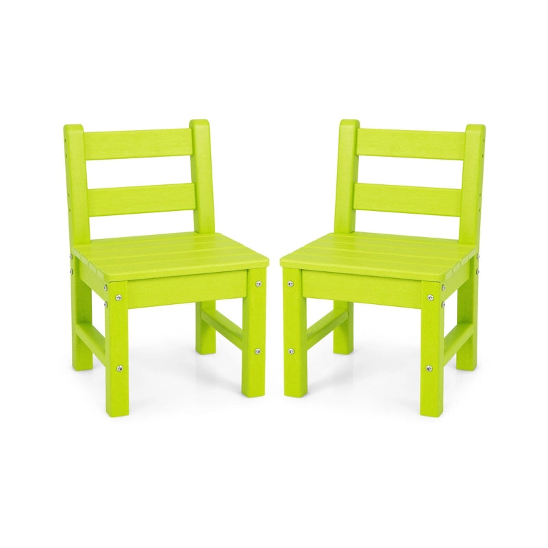 2 Pieces Kids Learning Chair set with Backrest-Green