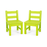 2 Pieces Kids Learning Chair set with Backrest-Green