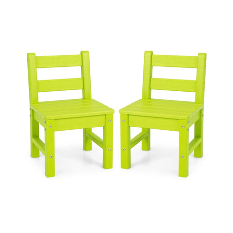 2 Pieces Kids Learning Chair set with Backrest-Green