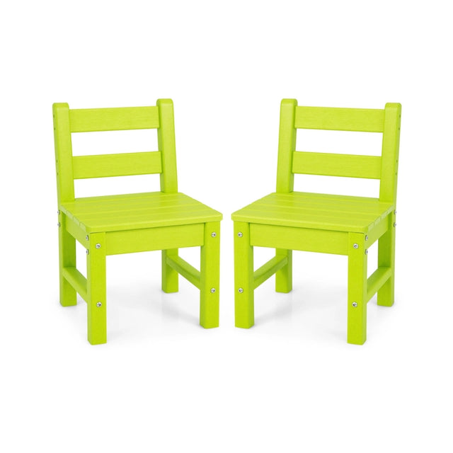 2 Pieces Kids Learning Chair set with Backrest-Green