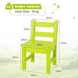 2 Pieces Kids Learning Chair set with Backrest-Green