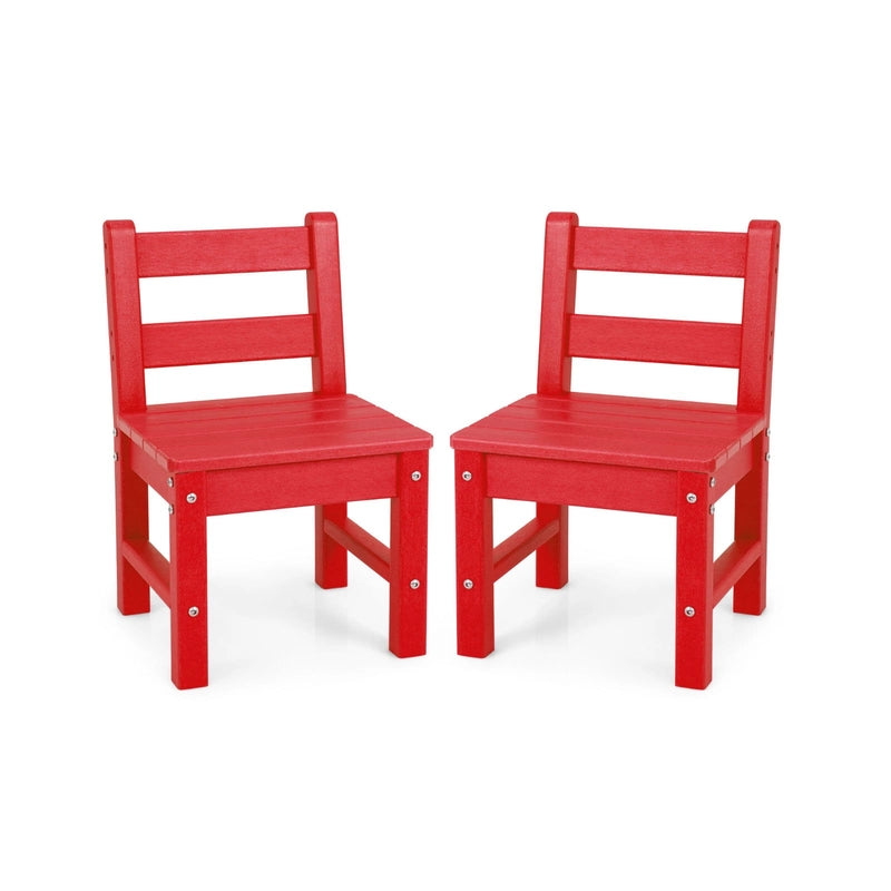 2 Pieces Kids Learning Chair set with Backrest-Red