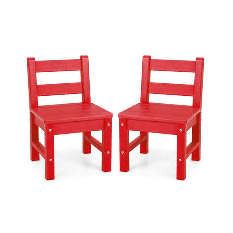 2 Pieces Kids Learning Chair set with Backrest-Red
