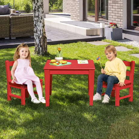 2 Pieces Kids Learning Chair set with Backrest-Red