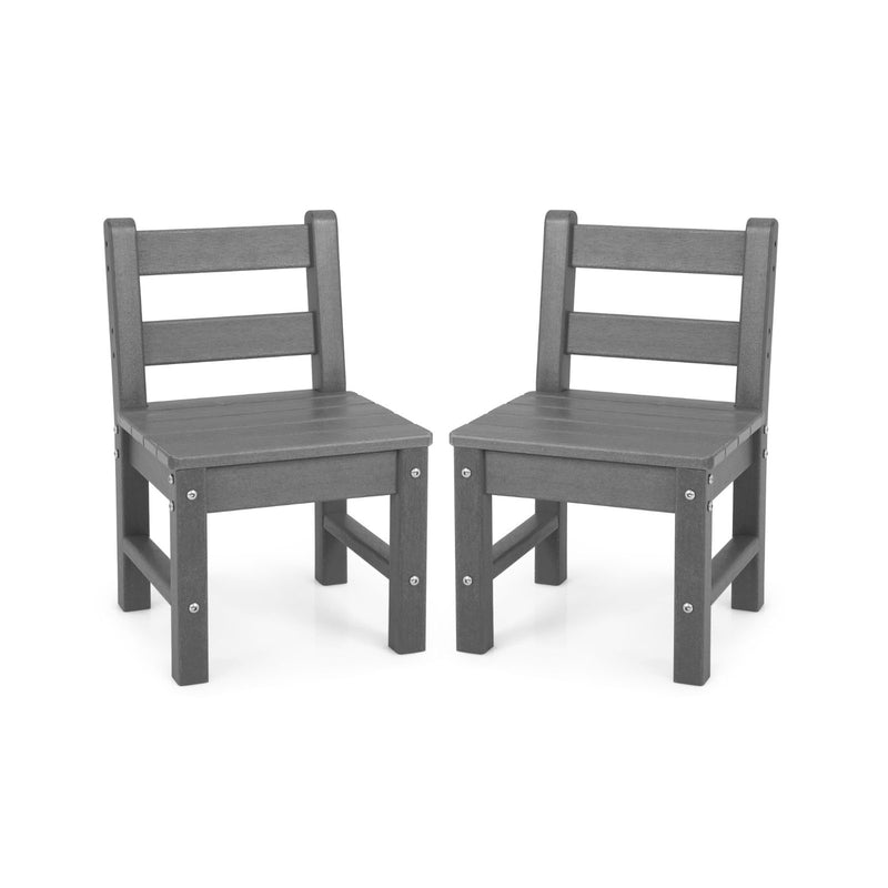 2 Pieces Kids Learning Chair set with Backrest-Gray