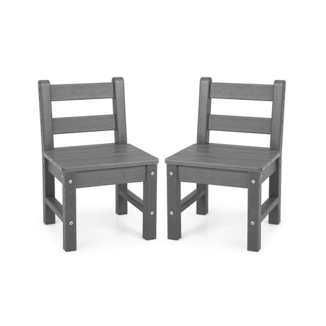 2 Pieces Kids Learning Chair set with Backrest-Gray