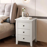 Nightstand with 3 Drawers for Living Room and Bedroom-Black