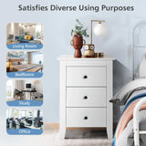 Nightstand with 3 Drawers for Living Room and Bedroom-Black