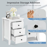 Nightstand with 3 Drawers for Living Room and Bedroom-Black