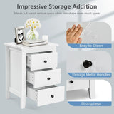 Nightstand with 3 Drawers for Living Room and Bedroom-Black