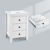 Nightstand with 3 Drawers for Living Room and Bedroom-Black