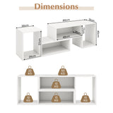 2-Piece Console TV Stand Modern Minimalist Entertainment Center-White