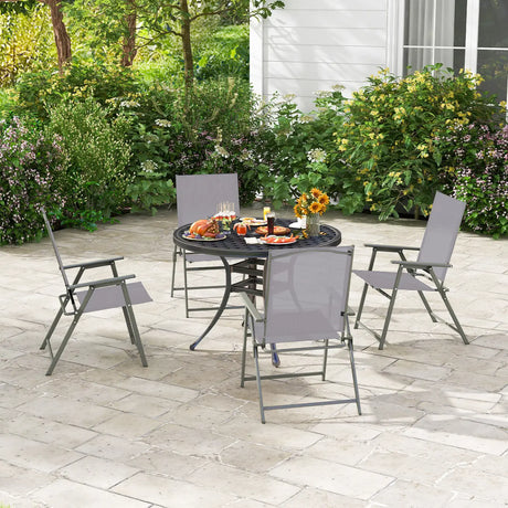 2 Piece Patio Chair Set High Back Dining Chairs Grey