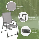 2 Piece Patio Chair Set High Back Dining Chairs Grey