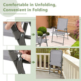 2 Piece Patio Chair Set High Back Dining Chairs Grey