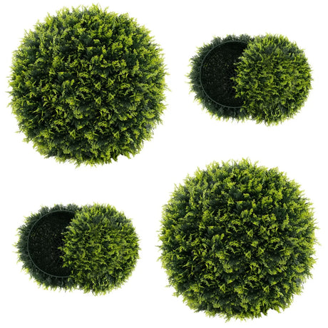 2 PCS 45cm/55cm Artificial Plant Cedar Topiary Ball-M