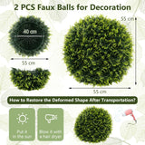 2 PCS 45cm/55cm Artificial Plant Cedar Topiary Ball-M