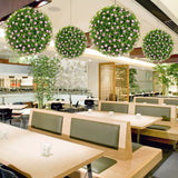 2 Pieces Artificial Plant Topiary Balls with Pink Flowers Sun-protective