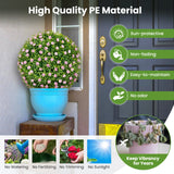 2 Pieces Artificial Plant Topiary Balls with Pink Flowers Sun-protective