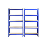 Monster Racking T-Rax Heavy Duty Shelving Units, Blue, 75cm W, 30cm D, Set of 2