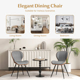 2 Set Armless Dining Chair Modern Accent Chairs with Curved Backrest-Grey