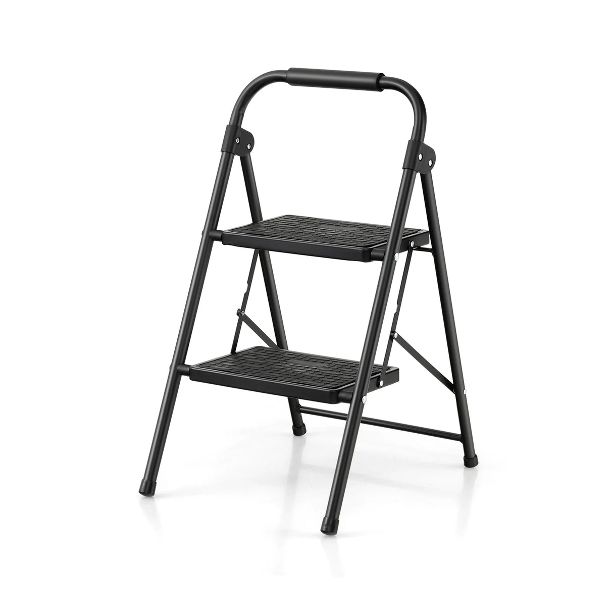 Folding Step Stool with Padded Handgrip and Wide Anti-Slip Pedal for Kitchen/Household/Garden