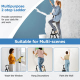 Folding Step Stool with Padded Handgrip and Wide Anti-Slip Pedal for Kitchen/Household/Garden