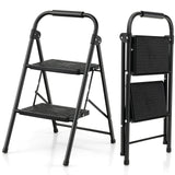 Folding Step Stool with Padded Handgrip and Wide Anti-Slip Pedal for Kitchen/Household/Garden
