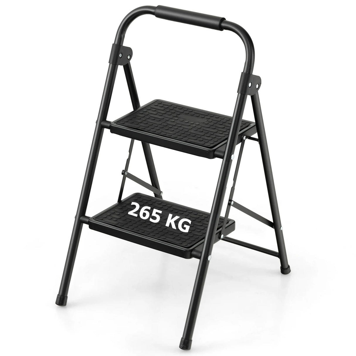Folding Step Stool with Padded Handgrip and Wide Anti-Slip Pedal for Kitchen/Household/Garden