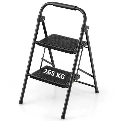 Folding Step Stool with Padded Handgrip and Wide Anti-Slip Pedal for Kitchen/Household/Garden