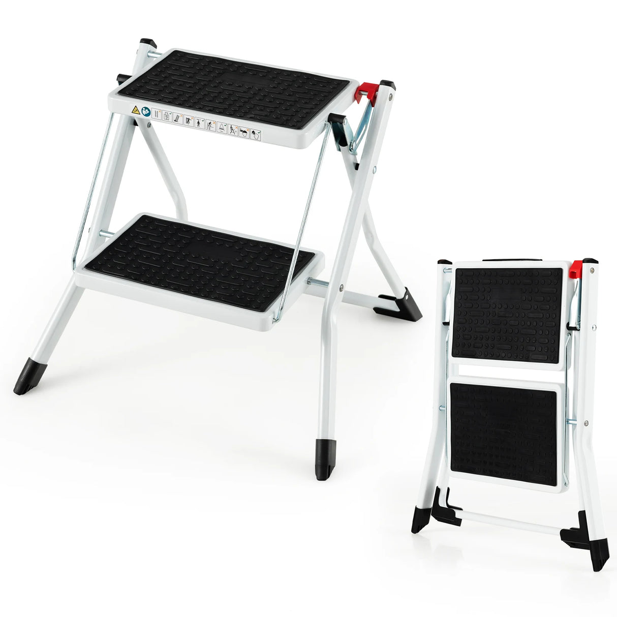 2 StepFolding Ladder with Heavy-duty Metal Frame for Household/Garden