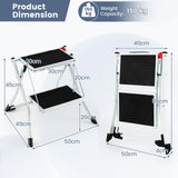 2 StepFolding Ladder with Heavy-duty Metal Frame for Household/Garden
