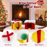2 Gift Box Shaped Cute Christmas Cat House with Bow-Multicolor