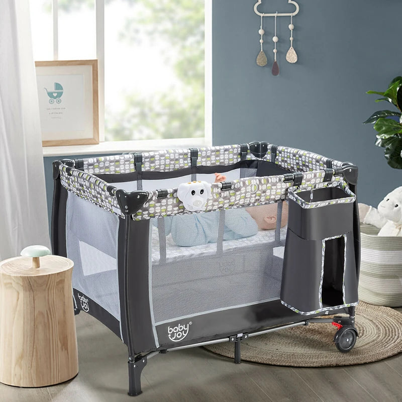 Baby Travel Cot Foldable Playpen Infant Bassinet Cot Bed