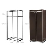 Single Canvas Wardrobe with Dust-proof Cover-Coffee