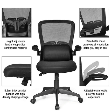 Lightweight Mesh Office Chair with Lumbar Support-Black