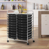 20 Drawers Storage Rolling Cart Studio Organizer-Black