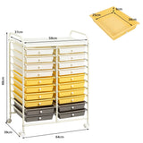 20 Drawers Storage Rolling Cart Studio Organizer-Yellow