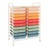 20 Drawers Rolling Storage Cart Studio Organizer-Deep Multicolor