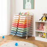 20 Drawers Rolling Storage Cart Studio Organizer-Deep Multicolor