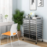 20 Drawers Rolling Storage Cart Studio Organizer-Black & Gray